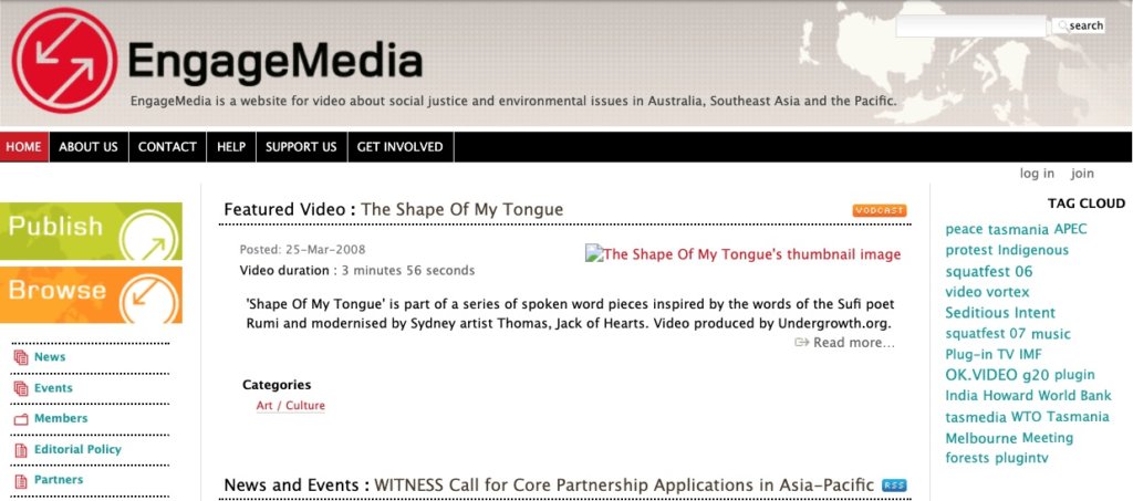 EngageMedia Website Apr 2008
