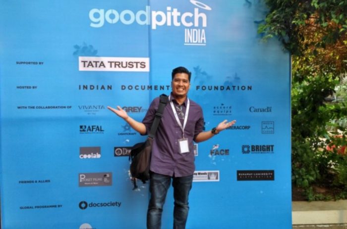 King Catoy, Video For Change Coordinator, at the Good Pitch India 2018 summit held in Mumbai, India.