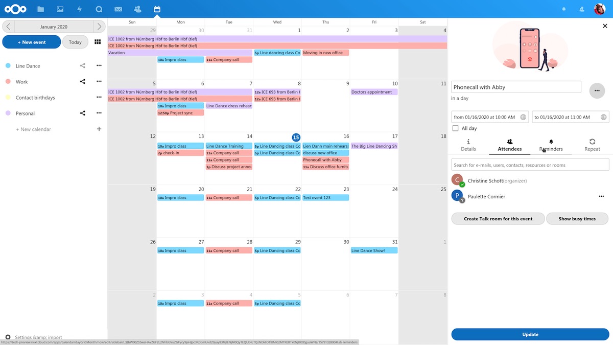 Screenshot from Nextcloud website.