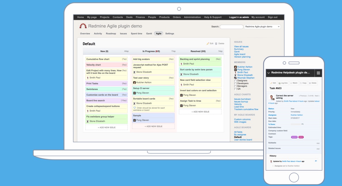 Screenshot from Redmine Site.