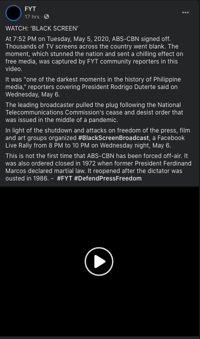 Black Screen Broadcast ABS-CBN