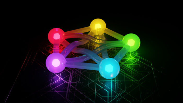 3D visualization of a proposed Fediverse logo. Image via Wikimedia Commons by Eukombos. CC BY-SA 4.0.