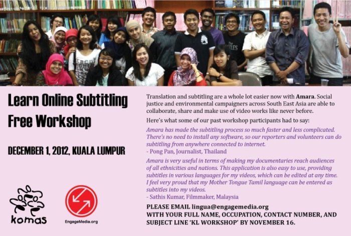 Learn Online Subtitling (Free Workshop in KL)